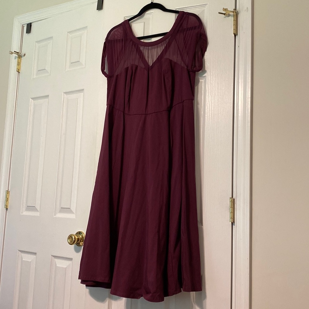 NWT Torrid Purple Mesh-Top Midi Dress
